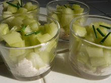 Verrines jambon/ concombre