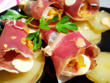 Huîtres au jambon fumé et Pommeau
