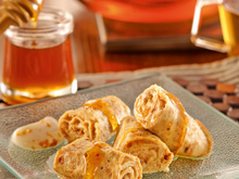 Rouleaux de crêpes au miel et pain d'épices