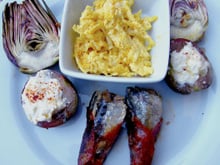 Sardines au chorizo et ses légumes du soleil