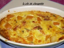 Clafoutis de potiron  à la sauge et aux lardons