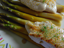 Escalopes de dinde garnies d'asperges blanches