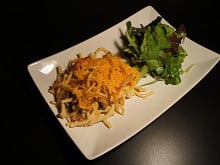 Gratin de spätzles à la mimolette