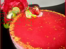 Bavarois citron-fraise insert citron vert-basilic