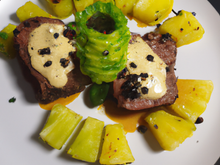 Filet mignon et sa sauce ananas et poivre vert
