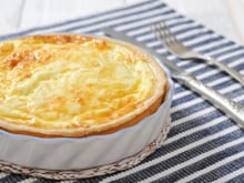 Quiche thon, pommes de terre, gruyère, oignon