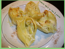Lumaconi farcis au thon & poireau