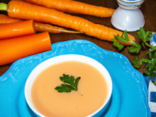 Velouté de carottes au Bresse bleu