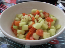 Salade de concombre et poivrons