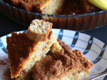 Moelleux de banane et citron, streusel cannelle et cassonade