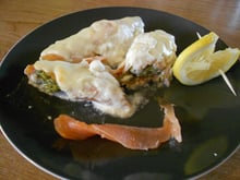 Asperges gratinées au saumon