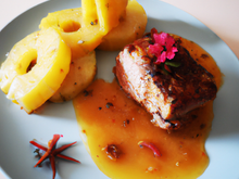 Filet de porc maison et sa sauce à l'ananas