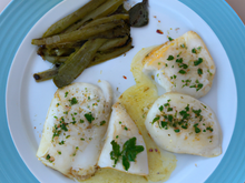 Cabillaud poêlé à l'ail blanc de Lomagne