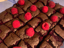 Brownies à la patate douce et framboises