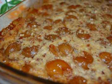 Gratin de mirabelles aux noisettes et aux amandes