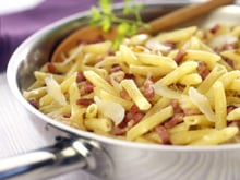Penne à Poêler de Panzani à la carbonara