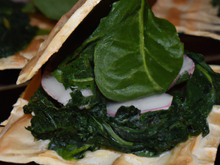 Millefeuille de tacaud aux épinards et aux blettes