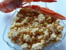 Crumble de fruits de mer, sabayon de champagne