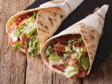 Wraps grillés bacon & parmesan