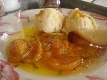 Clementines de Corse caramélisées et glace vanille