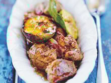 Filet mignon caramélisé et figues rôties