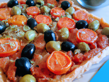 Tarte à la tomate et olives au thermomix