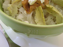 Bô Bun végétarien artichaut, feta et sauce au peanut butter