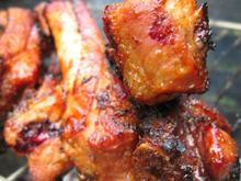 Cochon sucré et épicé et grillé