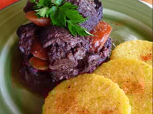 Bœuf aux carottes, polenta aux piments d'Espelette