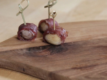 Marrons au confit de figues et jambon cru