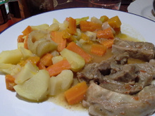 Tendrons de veau braisés et ses légumes caramélisés