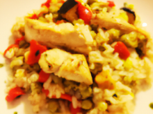 Risotto aux légumes et au poulet vite fait bien fait !