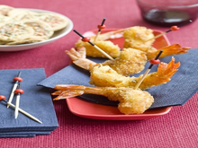 Puristes gambas panées aux crackers goût pizza