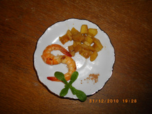 Crevettes poêlées aux pommes vertes