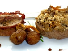 Médaillons de pintade fermière des Landes farcis façon Coq Vierge de Toulaud