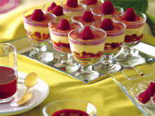 Verrines spéculoos framboise sur son lit de mascarpone