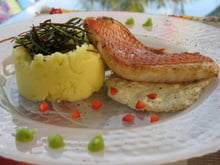 Filet de vivanneau accompagnée de sa purée au wasabi