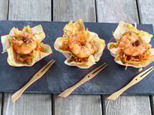 Mini cups crevettes et légumes