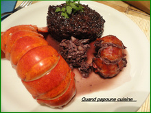 Civet de homard et risotto noir
