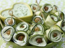 Roulés de courgettes au fromage de chèvre parfumé au persil