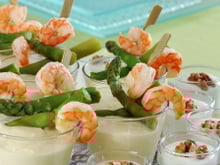 Verrine d'asperges crevettes