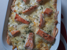 Gratin de saumon fumé aux chicons à la fourme d'Ambert