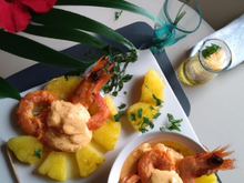 Crevettes épicées à l'ananas et crème coco