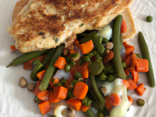Escalope de dinde aux 3 légumes