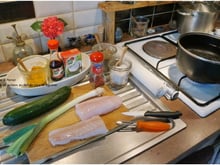 Papillote de cabillaud au lait de coco