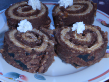 Roulé de Noël au chocolat et noix de coco