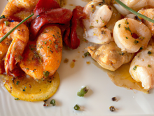 Cuisses de poulet au Porto et aux gambas