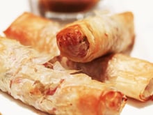 Nems de jambon et sauce au melon