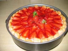 Charlotte aux fraises et menthe