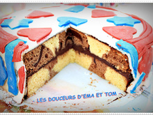 Gâteau damier thème France